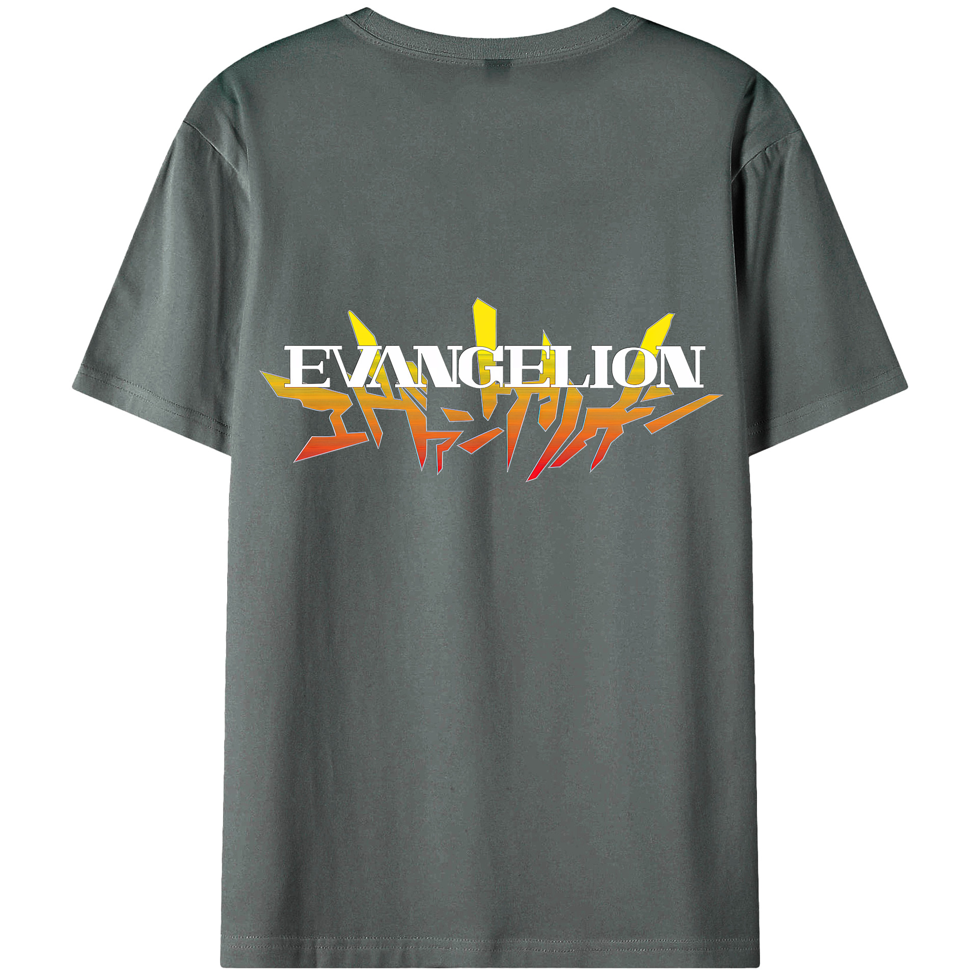（画像用） EVA 新世紀エヴァンゲリオン 綿100％ メンズ半袖Tシャツ（バックプリント） 通気性